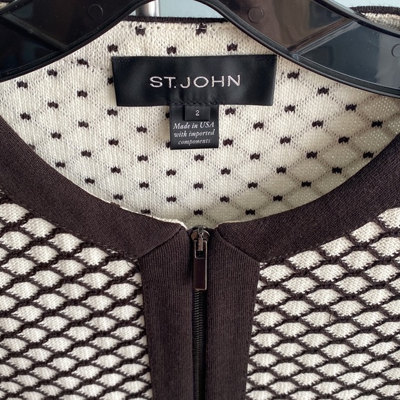 St. John suit black & white/cream dress & jacket set - Picture 7 of 7